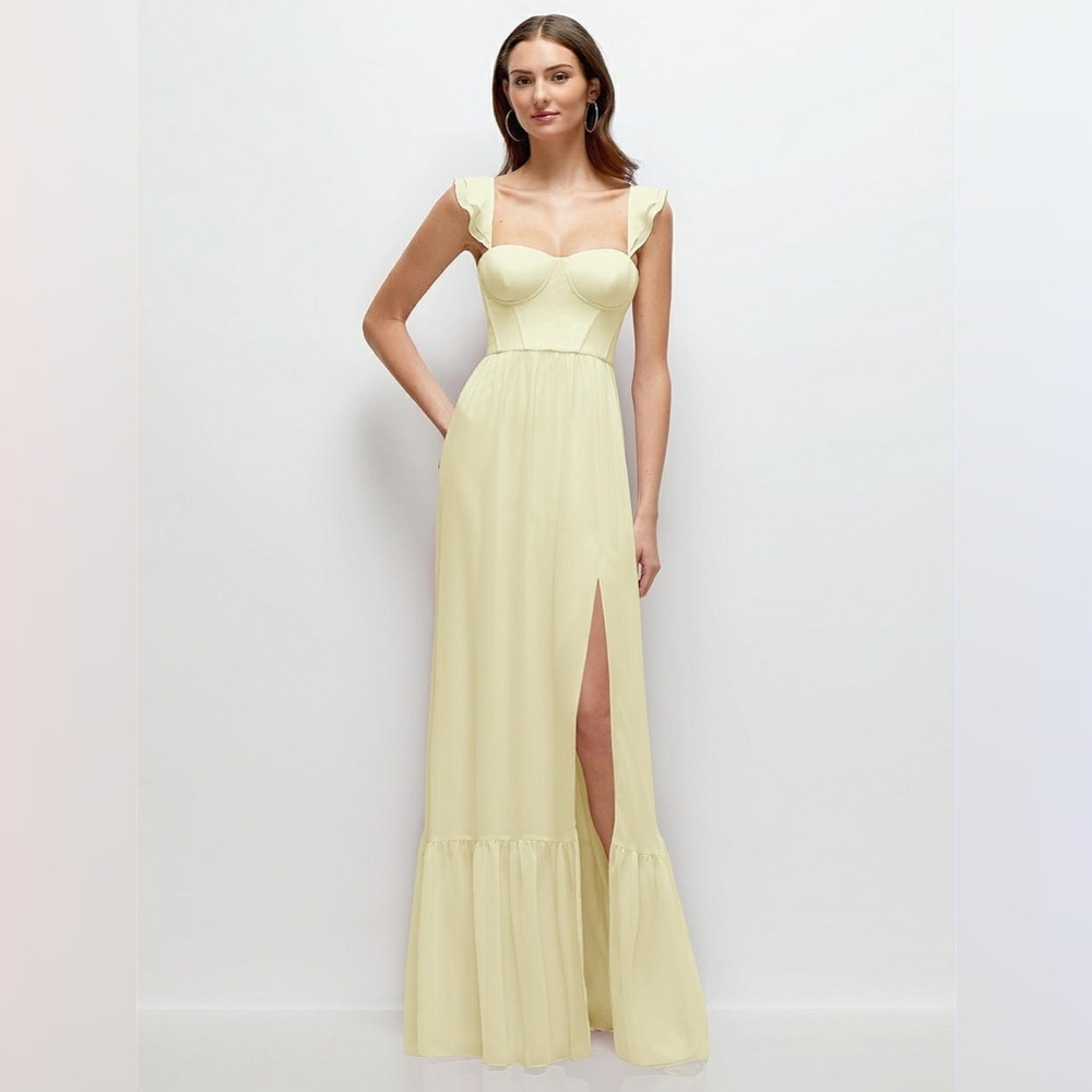 DESSY COLLECTION NEW Bustier Maxi Dress in Yellow 0
